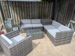 Wicker Loungeset met Opbergbox, Tuin en Terras, Ophalen, 5 zitplaatsen, Gebruikt, Bank