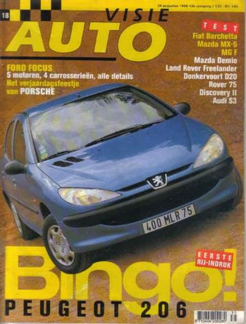 Autovisie 18 1998 : Mazda MX5 - MG MGF - Fiat Barchetta beschikbaar voor biedingen