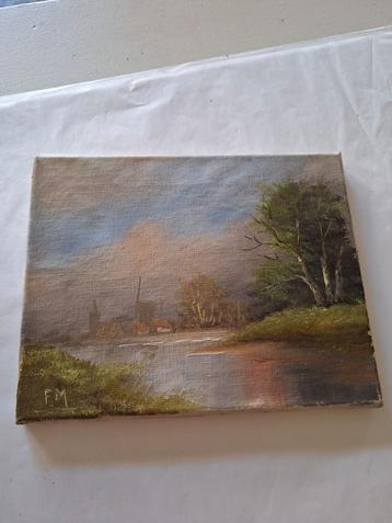 Oud schilderijtje / schilderij stilleven 25x19cm beschikbaar voor biedingen