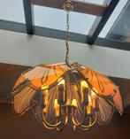 Vintage Hollywood Regency lamp – rookglas & messing, Ophalen, Overige materialen, Gebruikt, .