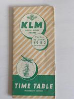 Time Table KLM 1952., Gelezen, Ophalen of Verzenden, Landkaart, 1800 tot 2000