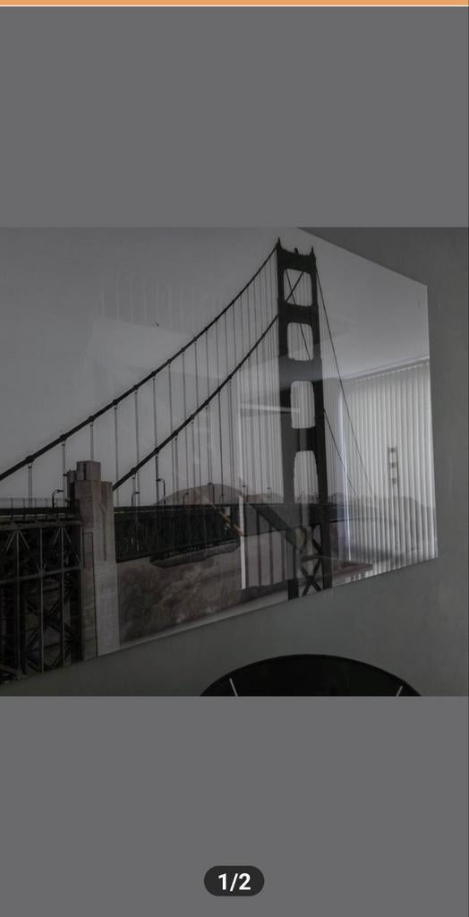 Golden Gate Bridge Foto op Glas, Ophalen, Minder dan 50 cm, Gebruikt, Foto of Poster