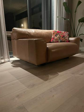 Beige leren 1,5 sits bank van het merk Topform