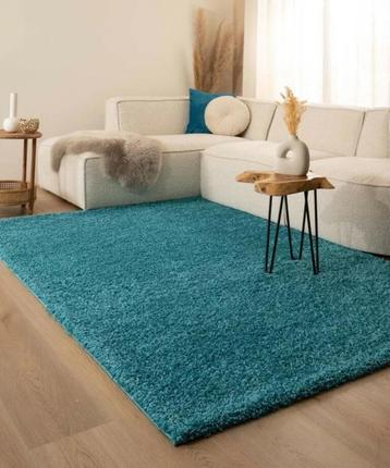 Hoogpolig vloerkleed  – turquoise 300x400 nieuw  beschikbaar voor biedingen