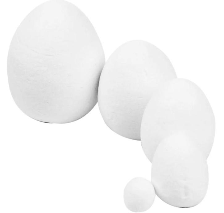 Eieren van samengeperst katoen wit 5 stuks assorti, Hobby en Vrije tijd, Knutselen, Nieuw, Materiaal, Ophalen of Verzenden