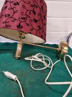 wandlamp massieve goud kleurig rode kap, Ophalen of Verzenden, 'T Olde Gre-j, Info@toldegrej.nl, Endepoelstraat 20f Didam