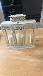Windlicht, Huis en Inrichting, Woonaccessoires | Kandelaars en Kaarsen, Ophalen, Overige materialen, 25 tot 50 cm, Beige