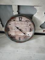 Stoere industriële wandklok, Huis en Inrichting, Woonaccessoires | Klokken, Ophalen of Verzenden, Zo goed als nieuw