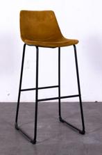 Barkruk velvet geel (12 stuks), Met voetsteun, 60 tot 90 cm, Ophalen of Verzenden, Metaal
