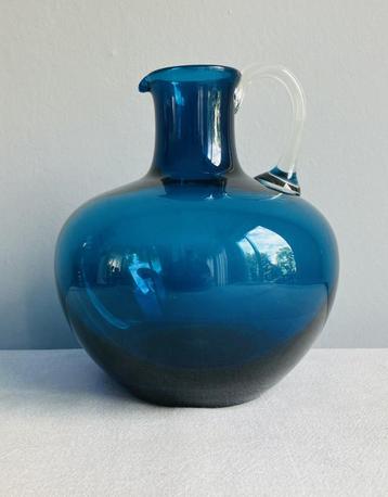 Schott Zwiesel vintage petrol blauwe kan glas Loffelhardt beschikbaar voor biedingen