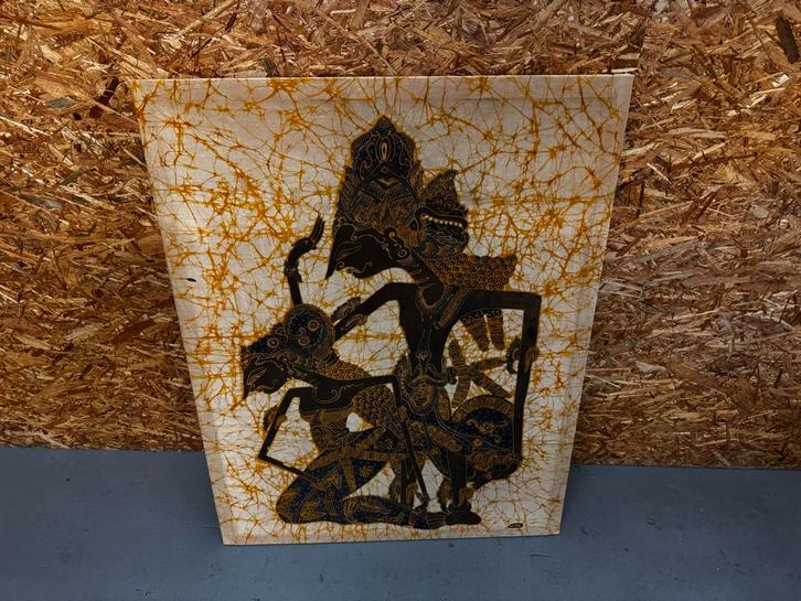 Batikschilderij Rama & Sita - Indonesië - ReK4, Antiek en Kunst, Kunst | Niet-Westerse kunst, Ophalen of Verzenden