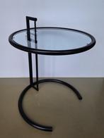vintage design side-table bijzettafeltje zwart met glas 51cm, Huis en Inrichting, Ophalen, Modern design, Gebruikt, 50 tot 100 cm
