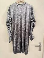 Dames lange jurk grijs velvet velours top col elastisch S M, Ophalen of Verzenden, Zo goed als nieuw, Maat 36 (S), Grijs