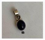 Edelsteen saffier hanger zilver steen is 1 cm, totaal 2 cm, Nieuw, Ophalen of Verzenden, X, X