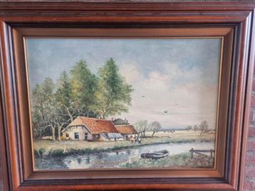 Schilderij: Landschap met boerderij beschikbaar voor biedingen