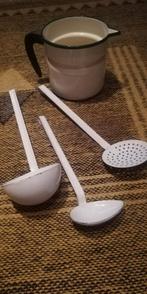 Emaille Lepel set plus melkkan, Antiek en Kunst, Ophalen