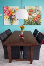 Luxe Eethoek met 4 Fauteuils & Tafel 185x90, Huis en Inrichting, Complete eetkamers, Ophalen, Zo goed als nieuw, 4 tot 6 stoelen