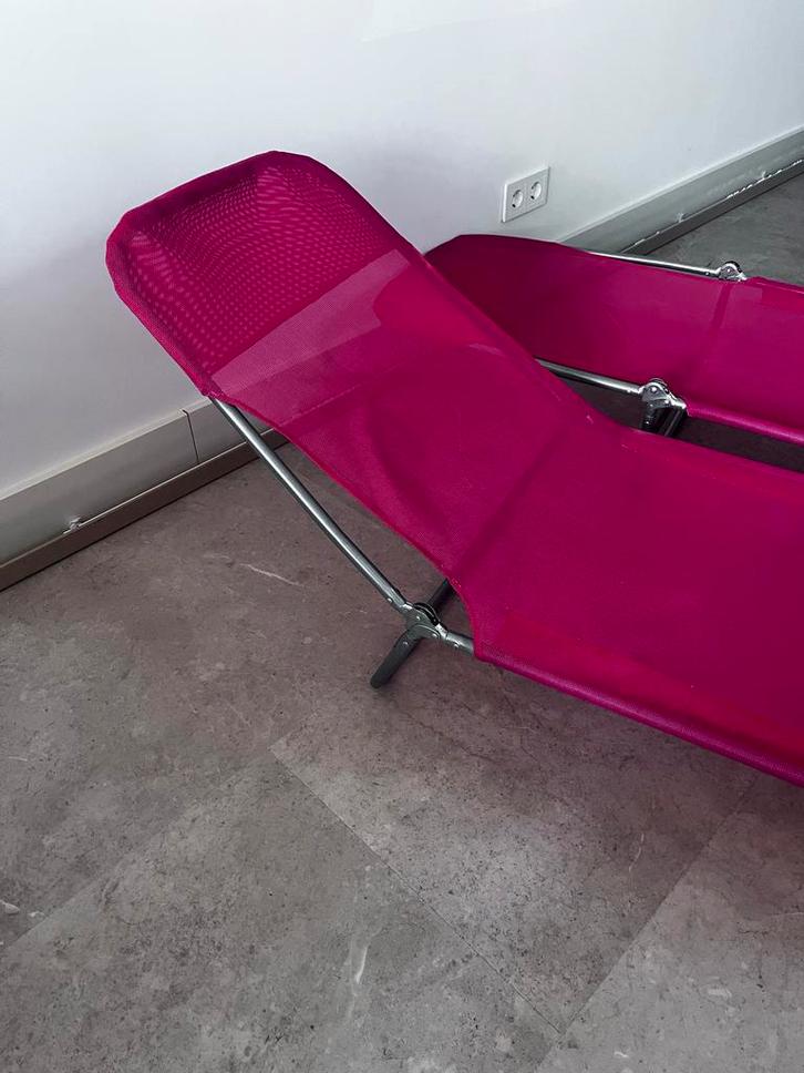 Ligbed / Strandbed, Tuin en Terras, Ligbedden, Zo goed als nieuw, Metaal, Inklapbaar, Ophalen