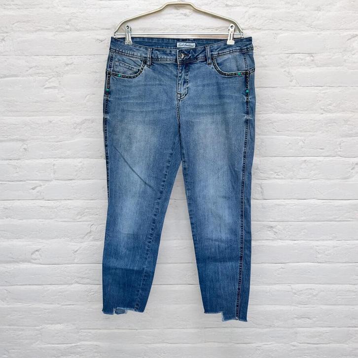 Red Button Jeans Maat 42 Blauw Boho Kralen Lulu Distressed, Kleding | Dames, Spijkerbroeken en Jeans, Zo goed als nieuw, W33 - W36 (confectie 42/44)