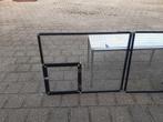 3 zwarte aluminium elementen met deurtje, Ophalen, Gebruikt, Aluminium, Overige typen