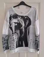Leon & Harper trui wit grijs olifant print oversized S 49671, Leon & Harper, ., Wit, Leon & Harper