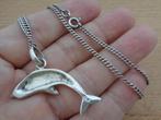 zilveren ketting met grote dolfijn hanger [717], Met hanger, Verzenden, Zo goed als nieuw, Zilver
