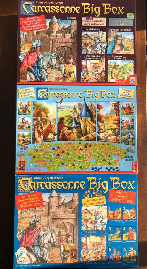 Carcassonne Big Box - bruin - donkerblauw - lichtblauw, Hobby en Vrije tijd, Gezelschapsspellen | Bordspellen, Gebruikt, Verzenden