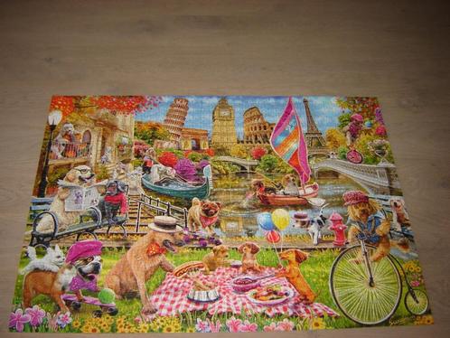 Puzzel Schmidt HONDENWAANZIN STEVE SUNDRAM 1000 st., Hobby en Vrije tijd, Denksport en Puzzels, Zo goed als nieuw, Legpuzzel, 500 t/m 1500 stukjes