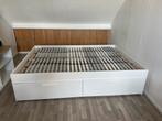 BRIMNES ikea bed wit 2-persoons 140x200, Huis en Inrichting, Slaapkamer | Bedden, Ophalen, Gebruikt, Wit, Tweepersoons