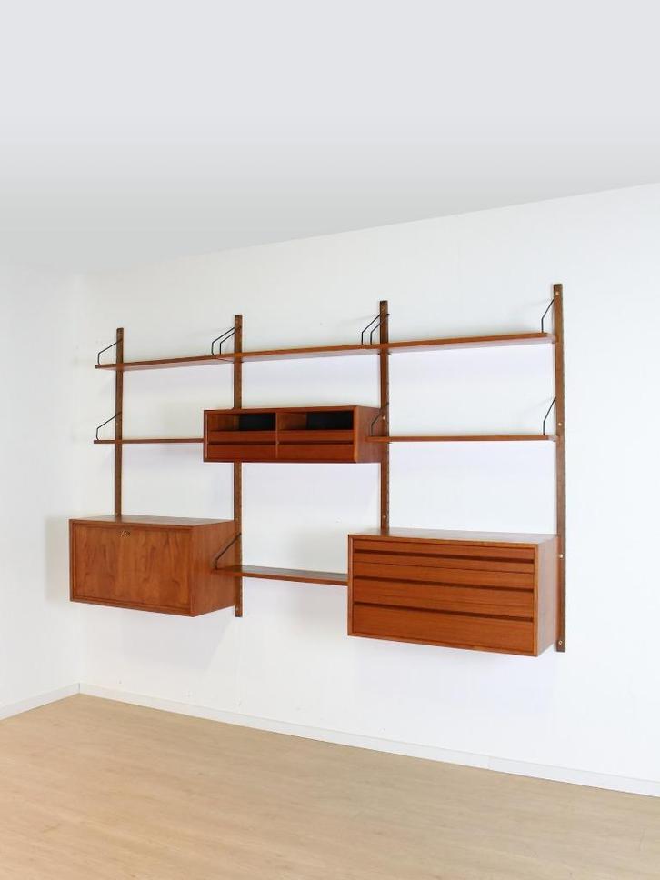 vintage poul cadovius wandmeubel teak, Huis en Inrichting, Kasten | Wandmeubels, Gebruikt, 25 tot 50 cm, Ophalen