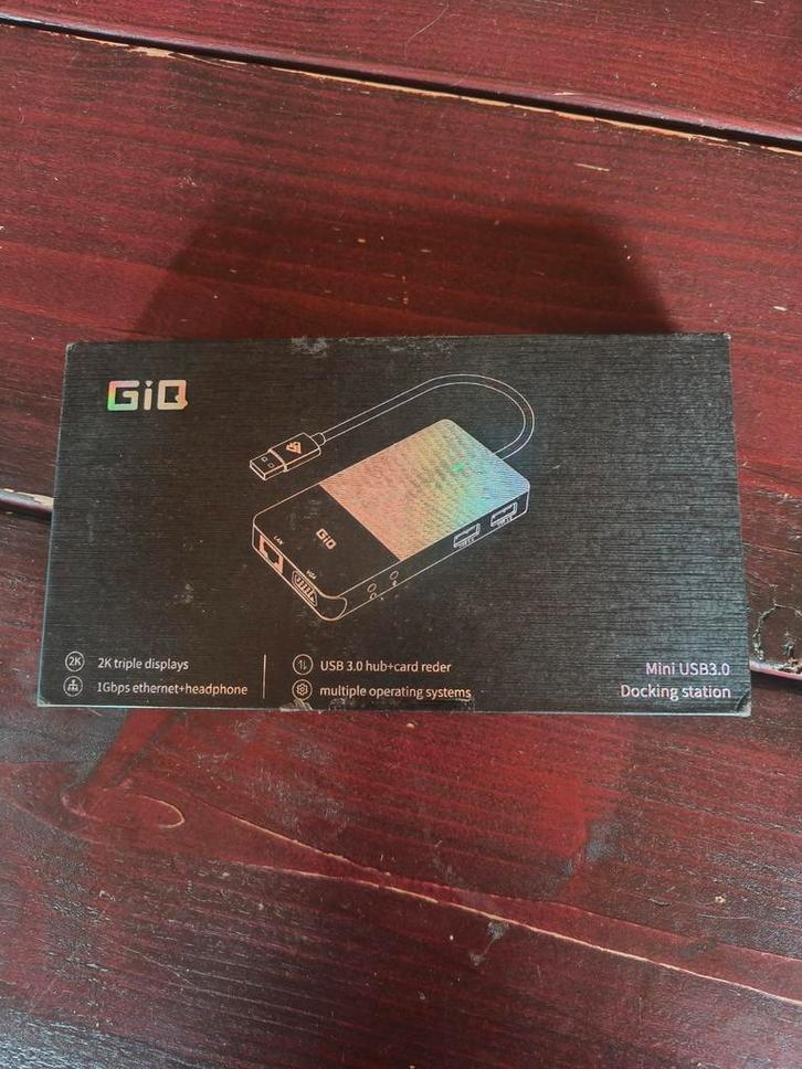 GIQ Mini USB 3.0 Docking Station, Computers en Software, Dockingstations, Zo goed als nieuw, Docking station, Laptop, Tablet, Ophalen of Verzenden