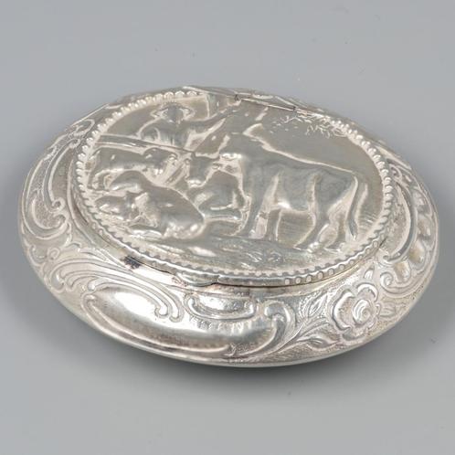 Pepermuntdoosje zilver - schilder Paulus Potter zilver 835, Antiek en Kunst, Antiek | Goud en Zilver, Zilver, Ophalen of Verzenden