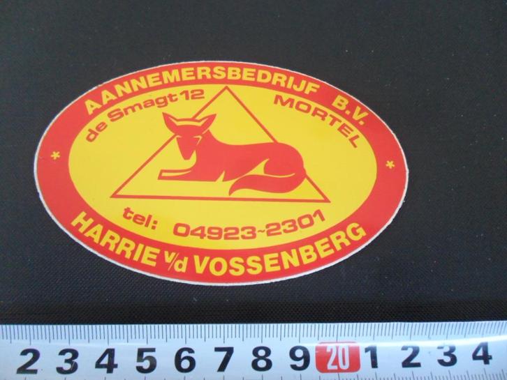 sticker aannemersbedrijf bv mortel harrie vd vossenberg, Verzamelen, Stickers, Zo goed als nieuw, Bedrijf of Vereniging, Ophalen