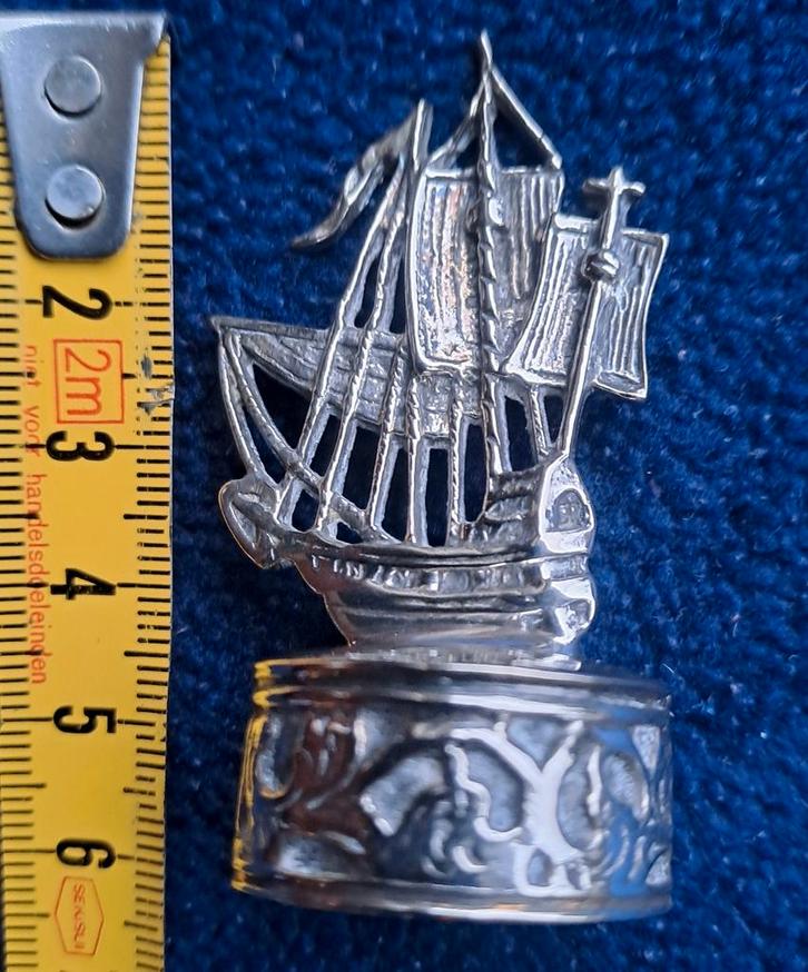 Vintage Sierkurk met Zeilschip (Zonder Kurk), Antiek en Kunst, Antiek | Goud en Zilver, Ophalen of Verzenden