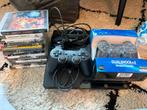 Playstation 3 + 11 spellen + 2 controllers, Gebruikt, Phat, Ophalen of Verzenden, Met harde schijf