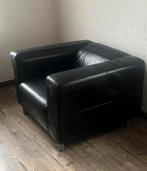Zwarte Ikea fauteuil (echt leder), Huis en Inrichting, Ophalen of Verzenden