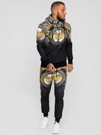 SALES!1546 Zwart goud slim fit trainingspak maat L, Maat 52/54 (L), Zwart, Nieuw, Ophalen of Verzenden