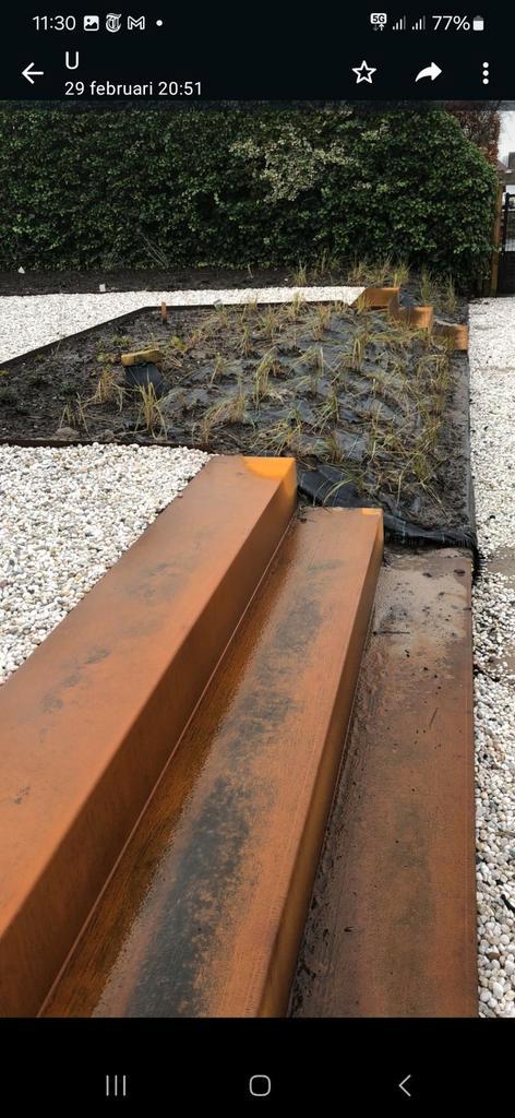 Cortenstaal, plantenbakken, borderranden,, Tuin en Terras, Bloembakken en Plantenbakken, Zo goed als nieuw, Metaal, 100 cm of meer