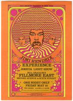 Jimi Hendrix Bill Graham's Fillmore East promo postcard, Ophalen of Verzenden, Nieuw, Foto of Kaart