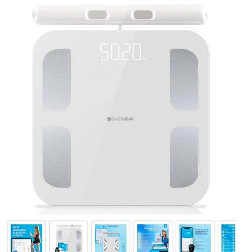 Silvergear Pro weegschaal met Lichaamsanalyse, Witgoed en Apparatuur, Weegschalen, Zo goed als nieuw, Digitaal, Personenweegschaal
