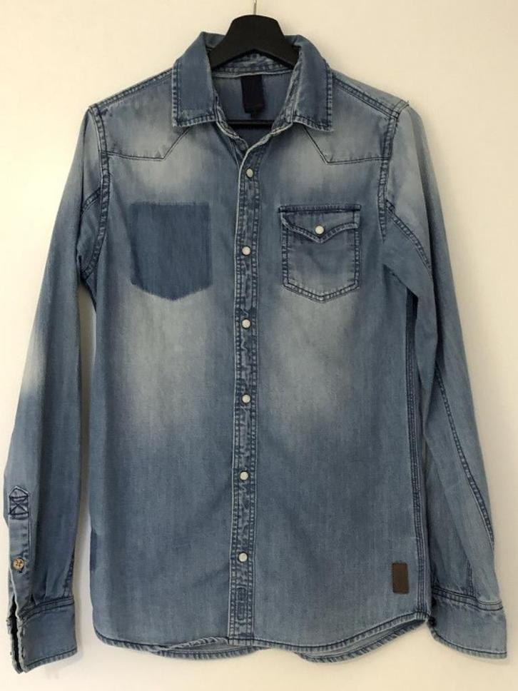 Spijkerblouse Revelation (maat XS), Kleding | Heren, Overhemden, Zo goed als nieuw, Halswijdte 38 (S) of kleiner, Blauw, Ophalen of Verzenden
