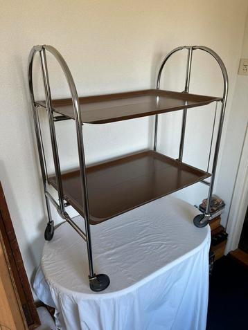 Bremshey Co Vintage Opklapbare Chromen Serveerwagen Dinette beschikbaar voor biedingen