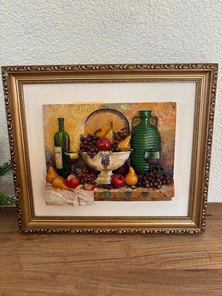 3D Schilderij met Fruitstilleven, Antiek en Kunst, Kunst | Schilderijen | Klassiek, Ophalen of Verzenden