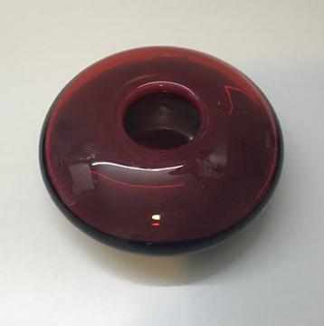 Mooie geblazen rode glazen vaas jaren 90 - discus model beschikbaar voor biedingen