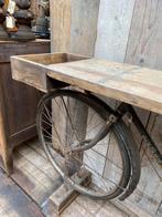 Stoere sidetable wandtafel tafel met fiets, 25 tot 50 cm, Gebruikt, Rechthoekig, Ophalen