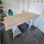 Tafelblad, bureau en schragen, Huis en Inrichting, Tafels | Eettafels, Ophalen, Zo goed als nieuw, Rechthoekig, 50 tot 100 cm