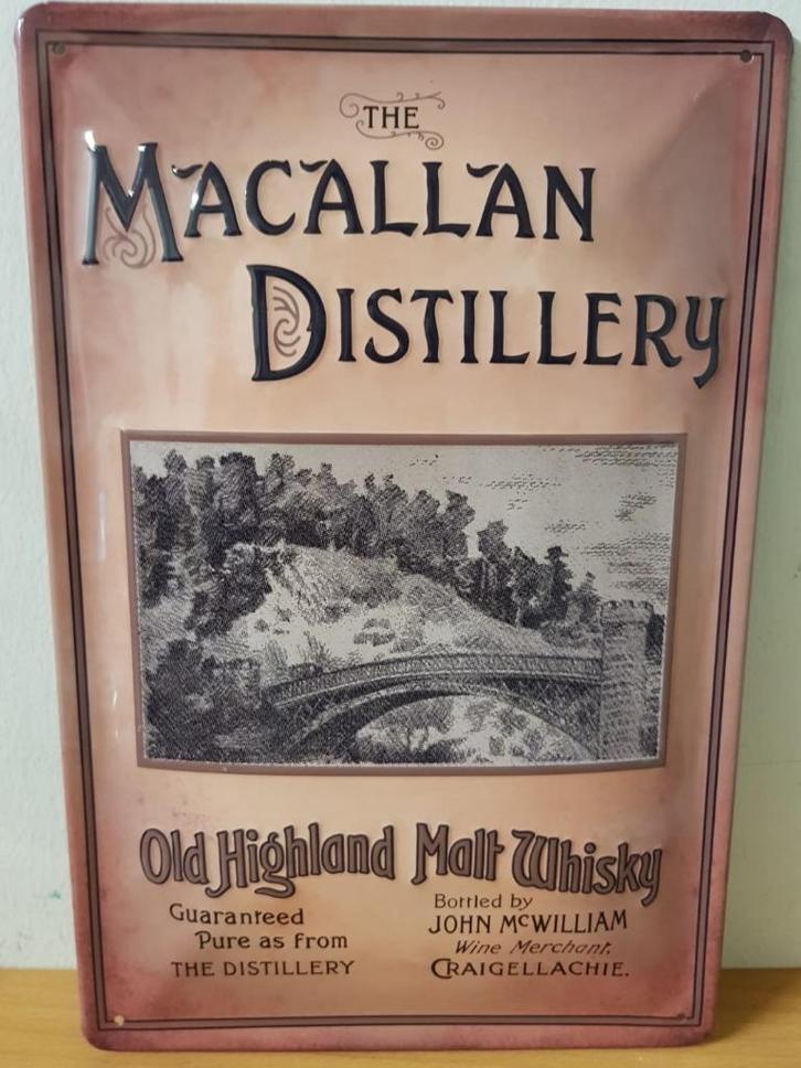 Macallan Distillery Whiskey relief reclamebord van metaal, Verzamelen, Merken en Reclamevoorwerpen, Nieuw, Reclamebord, Verzenden