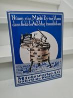 Miele emaille bord jaren 80, Ophalen of Verzenden, Zo goed als nieuw, Reclamebord