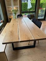 Massief eiken eettafel, Huis en Inrichting, Tafels | Eettafels, Ophalen, Eikenhout, 200 cm of meer, Rechthoekig