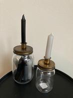 Trendy Candle Jar set-2 (1xM,1xL) Gold Nieuw!, Huis en Inrichting, Overige materialen, Overige kleuren, Nieuw, Ophalen of Verzenden